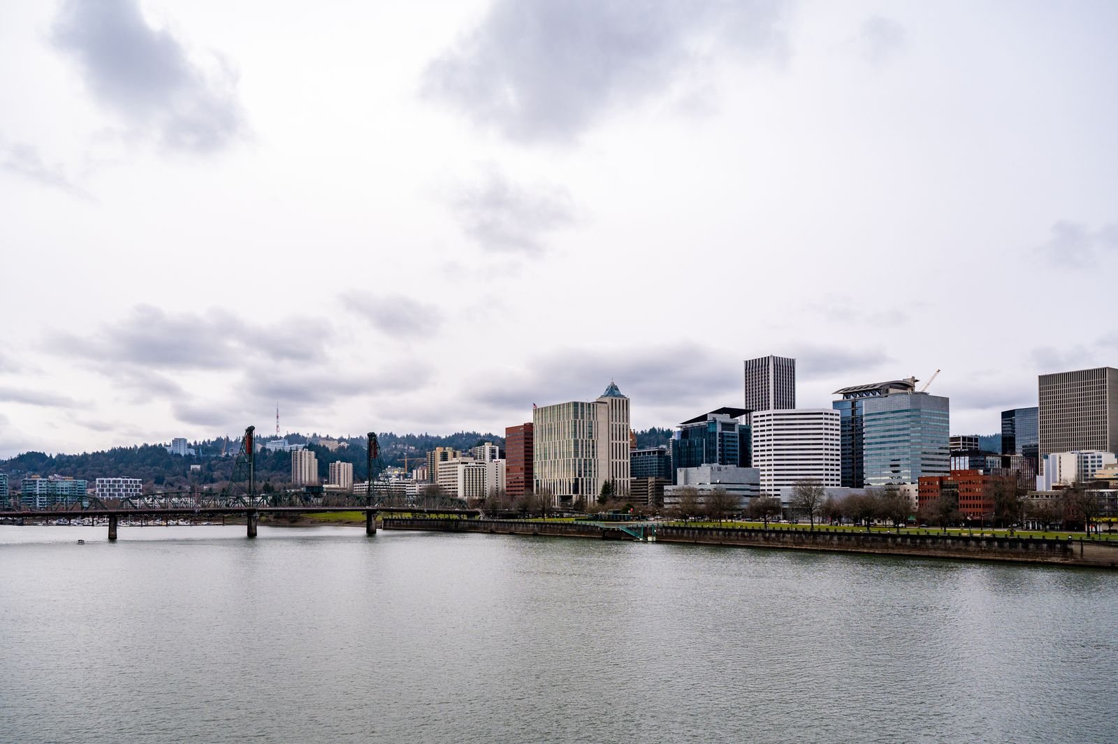 Portland Oregon skyline from the Willamette River