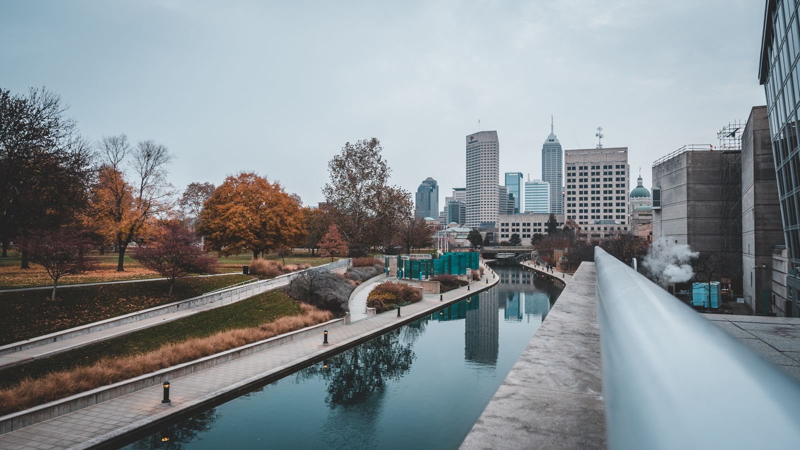 Indianapolis canal and downtown skyline
