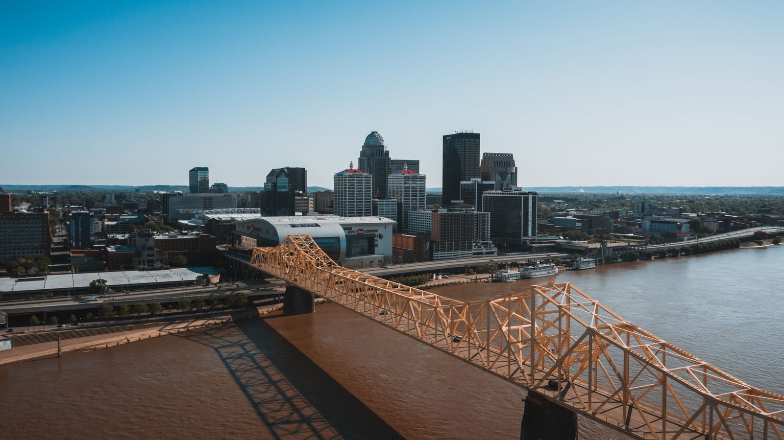 Louisville skyline and river bridge