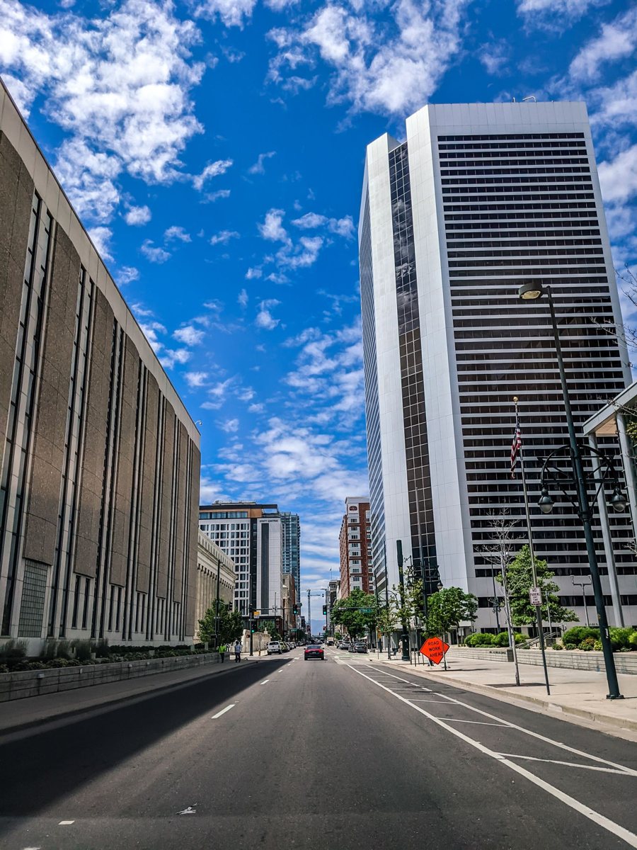 Downtown Denver skyscrapers and streets