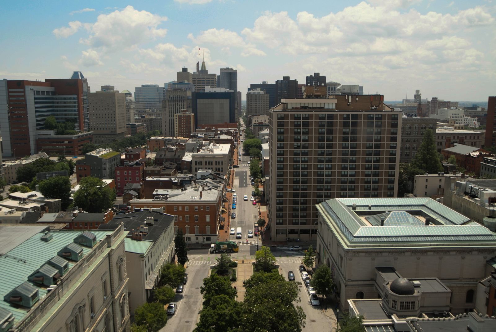 Baltimore skyline from above